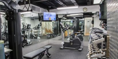 Well equipped fitness center at Circa 39 Hotel.