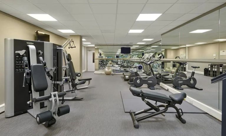 Well equipped fitness center at Hyatt Place London Heathrow Airport.