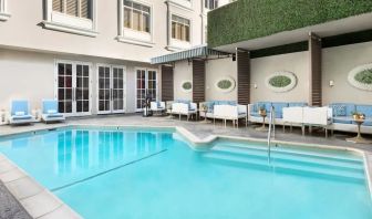 Stunning outdoor pool at The Mosaic Hotel Beverly Hills.