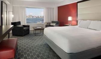 Delux king room with natural light at Hyatt Regency Boston Harbor - Logan Airport.