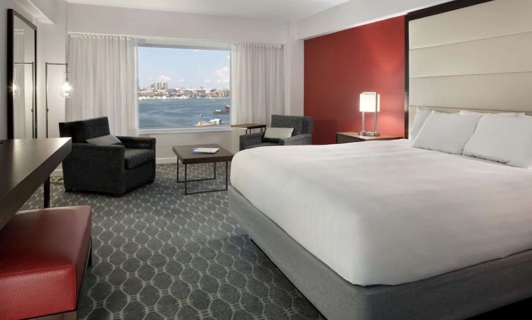 Delux king room with natural light at Hyatt Regency Boston Harbor - Logan Airport.