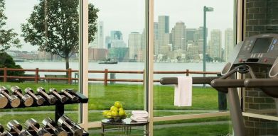 Well equipped fitness center at Hyatt Regency Boston Harbor - Logan Airport.