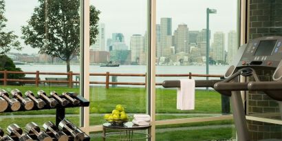 Well equipped fitness center at Hyatt Regency Boston Harbor - Logan Airport.