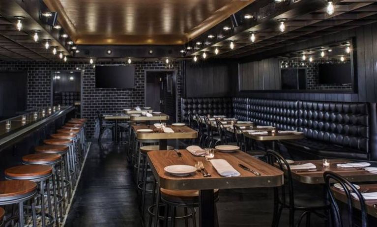 Dining area perfect for coworking at Hotel Shocard NYC.