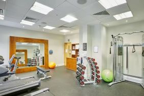 Well equipped fitness center at Hilton Garden Inn Bristol City Centre.