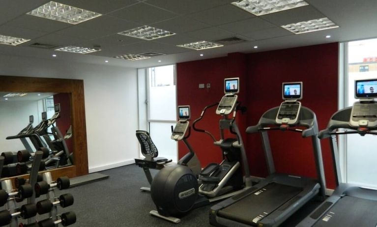 Well equipped fitness center at Hilton Garden Inn Glasgow City Centre.