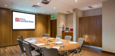 Professional meeting room at Hilton Garden Inn Glasgow City Centre.