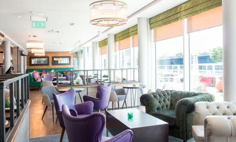 Lounge and coworking space at Hilton Garden Inn Glasgow City Centre.