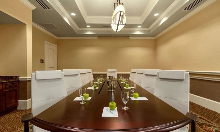 Professional meeting room at Embassy Suites By Hilton Savannah.