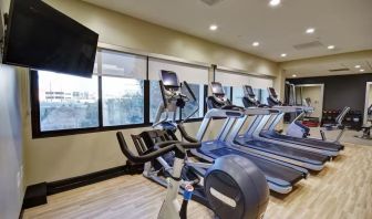 Well equipped fitness center at Embassy Suites By Hilton Santa Clara Silicon Valley.