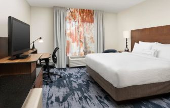 Delux king room with natural light at Fairfield Inn & Suites by Marriott Baltimore BWI Airport.