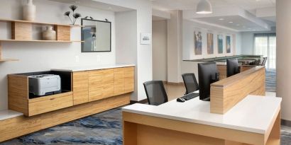 Dedicated business center with PC, printer, and internet at Fairfield Inn & Suites by Marriott Baltimore BWI Airport.