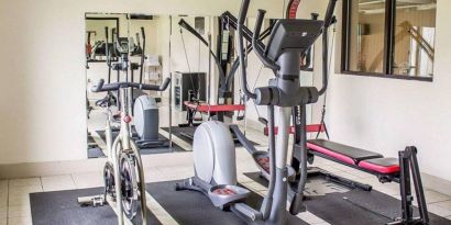 Fitness center available at Norwood Inn Statefare Grounds.