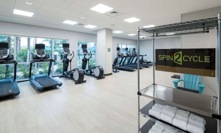 Fitness center available at Home2 Suites By Hilton Cape Canaveral Cruise Port.