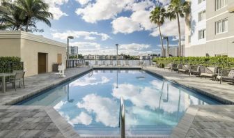 Refreshing outdoor pool at Homewood Suites By Hilton Miami Airport-Blue Lagoon.