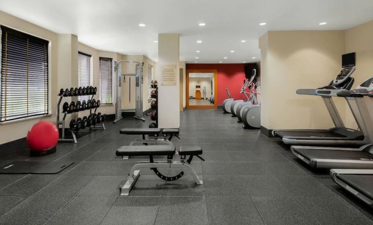 Well equipped fitness center at Hilton Garden Inn Shreveport Bossier City.