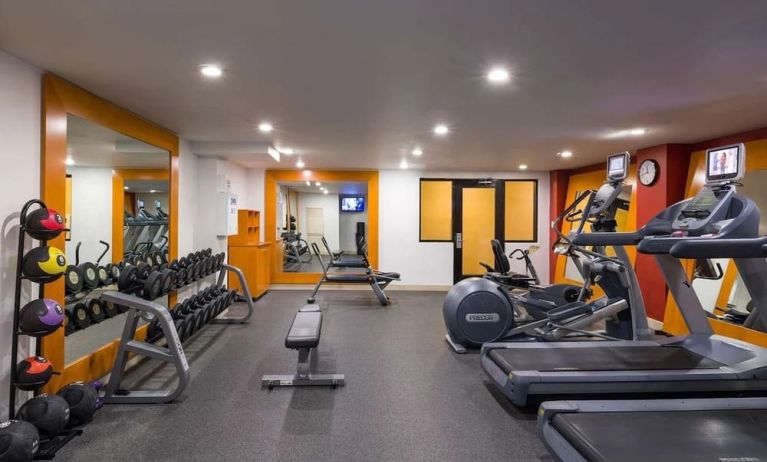 Equipped fitness center at Hilton Garden Inn New York/Tribeca.