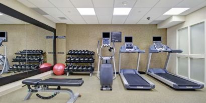 Fitness center available at Homewood Suites By Hilton Burlington.