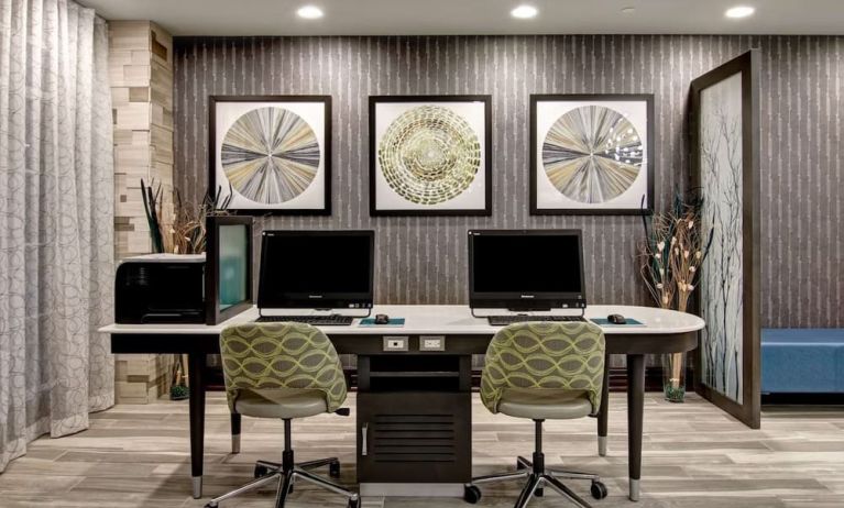 Business center with PC, internet, and printer at Homewood Suites By Hilton Burlington.