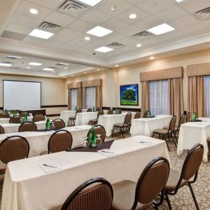 Professional meeting room at Homewood Suites By Hilton Burlington.