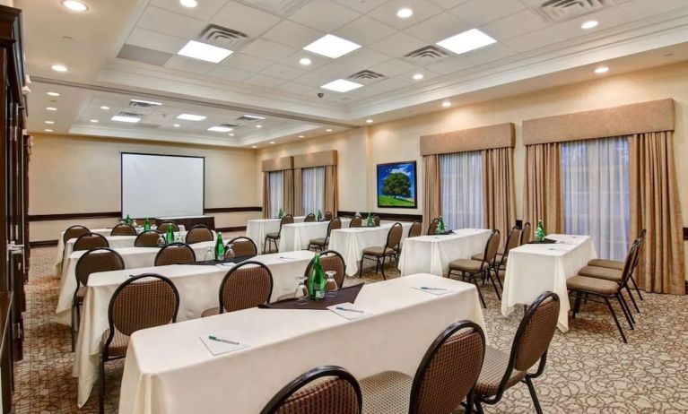 Professional meeting room at Homewood Suites By Hilton Burlington.