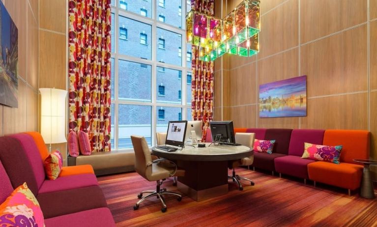 Well equipped business center with PC, internet, and printer at Hampton Inn Manhattan/Times Square Central.