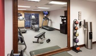 Well equipped fitness center at Homewood Suites By Hilton Denton.