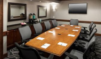 Professional meeting room at Homewood Suites By Hilton Denton.