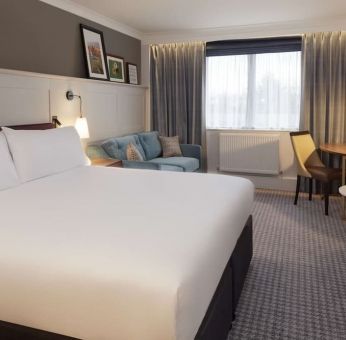 Spacious king room with business desk at DoubleTree By Hilton Stoke On Trent.