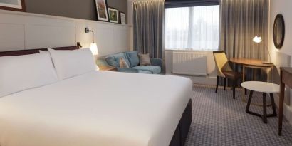 Spacious king room with business desk at DoubleTree By Hilton Stoke On Trent.