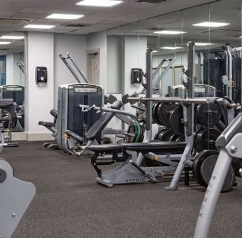 Equipped fitness center at DoubleTree By Hilton Stoke On Trent.