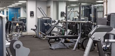 Equipped fitness center at DoubleTree By Hilton Stoke On Trent.