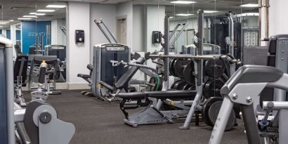 Equipped fitness center at DoubleTree By Hilton Stoke On Trent.