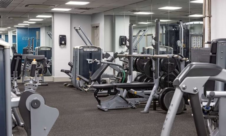 Equipped fitness center at DoubleTree By Hilton Stoke On Trent.