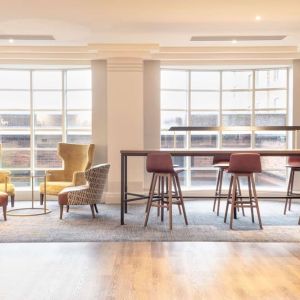 Comfortable lounge and coworking space at DoubleTree By Hilton Stoke On Trent.