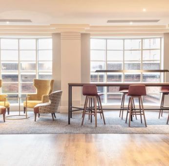 Comfortable lounge and coworking space at DoubleTree By Hilton Stoke On Trent.