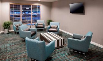 Lobby and coworking lounge at Residence Inn By Marriott Denver Highlands Ranch.