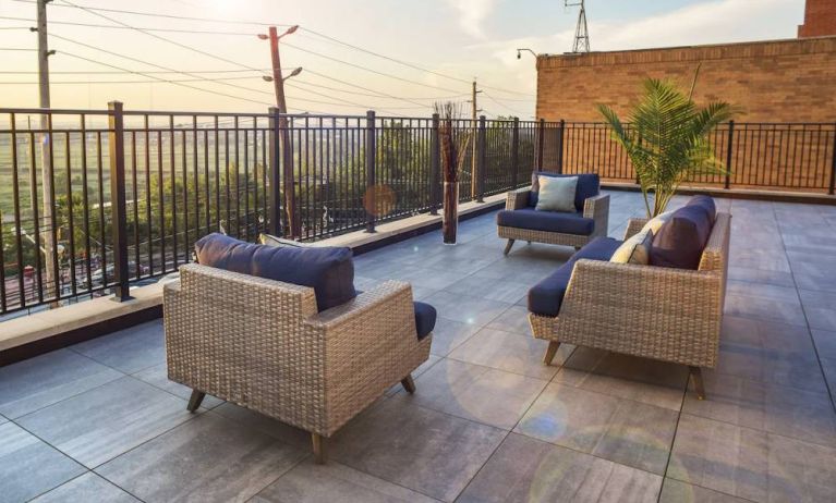 Terrace at Wyndham Garden North Bergen Near Secaucus.