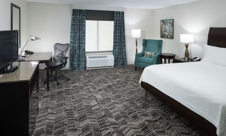 King bed with natural light at Hilton Garden Inn Dothan.