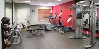 Well equipped fitness center at Hilton Garden Inn Dothan.