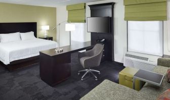 Delux king room with natural light at Hampton Inn & Suites Gainesville-Downtown.