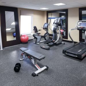 Well equipped fitness center at Hampton Inn & Suites Gainesville-Downtown.