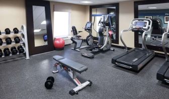 Well equipped fitness center at Hampton Inn & Suites Gainesville-Downtown.