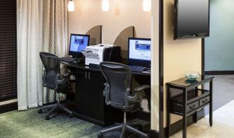 Business center with printer and PC at Hampton Inn & Suites Gainesville-Downtown.