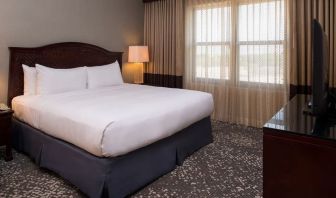 Delux king room with natural light at Hilton San Antonio Hill Country.