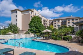 Relaxing pool area at Hilton San Antonio Hill Country.