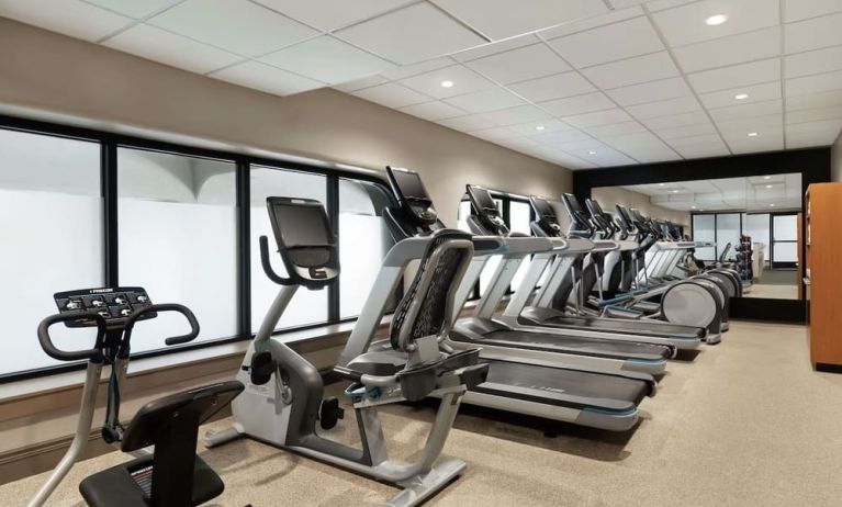 Fitness center available at Embassy Suites By Hilton Arcadia Pasadena Area.