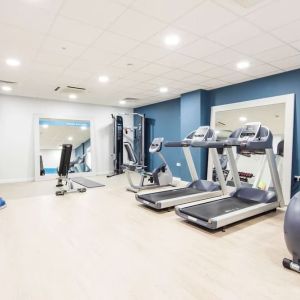 Equipped fitness center at Hampton By Hilton Humberside Airport.