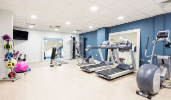 Equipped fitness center at Hampton By Hilton Humberside Airport.