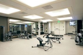 Equipped fitness center at Hilton Los Angeles Airport.